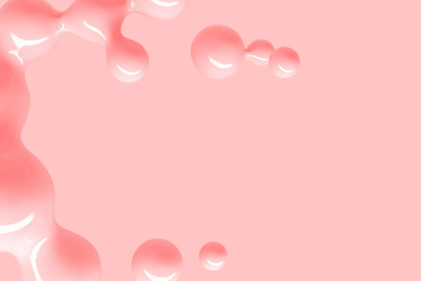 istock Abstract background with flying shiny drops of liquid 3D illustration 1199881276