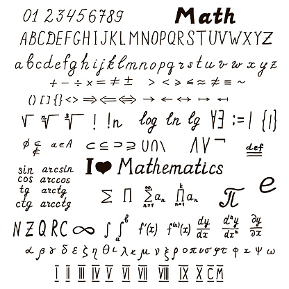 Set of mathematical signs and symbols