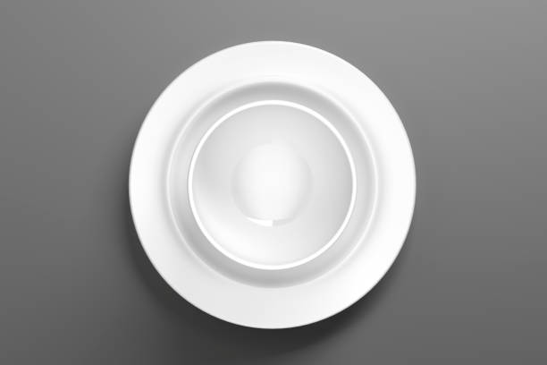 istock abstract white porcelain dinnerware with silver cutlery on table 1199882647