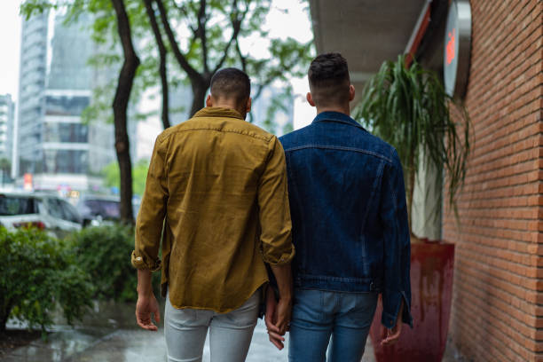 istock Happy couple in pleasant walk 1199882812
