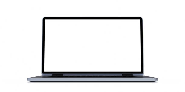 istock 3D Laptop isolated on white background. Laptop with empty screen 1199884079