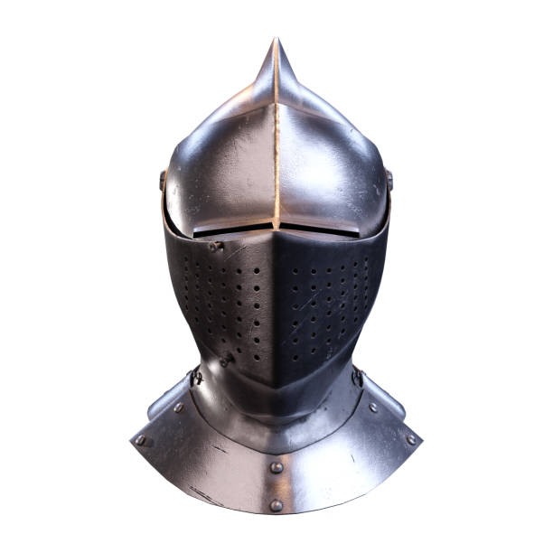 helmet and sword on the grass after the battle