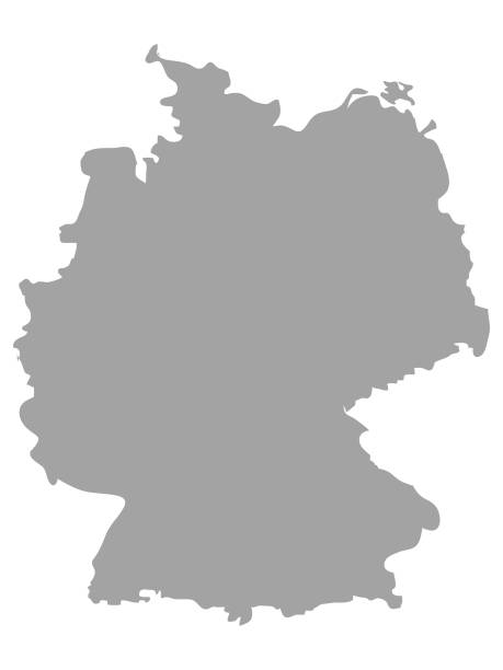 흰색 배경에 독일의 회색지도 - germany stock illustrations