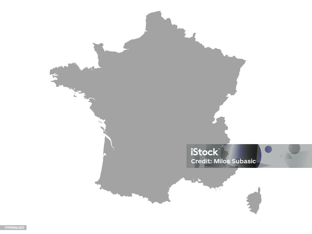 白色背景上的法國灰色地圖 - 免版稅法國圖庫向量圖形