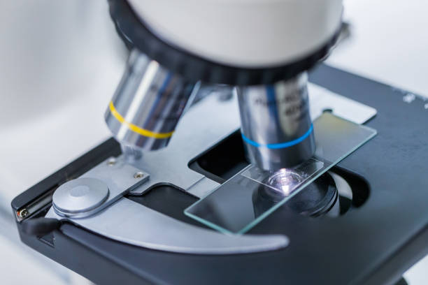 istock Picture of microscope at the blood laboratory, Concept Science and Technology 1199887236