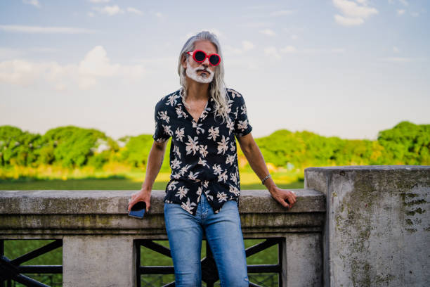 istock Man with long gray hair and beard 1199887351
