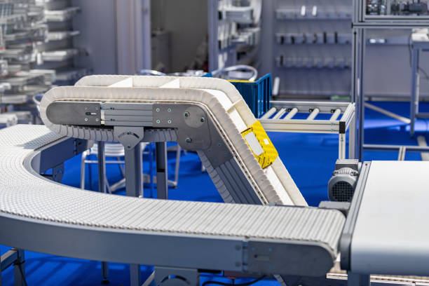 istock Industrial Manufacturing Conveyor Belt Roller Track System 1199887737