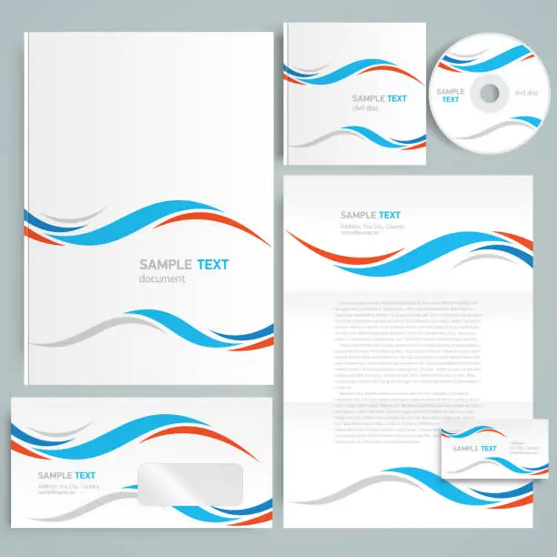 Vector illustration of Corporate identity design template curves