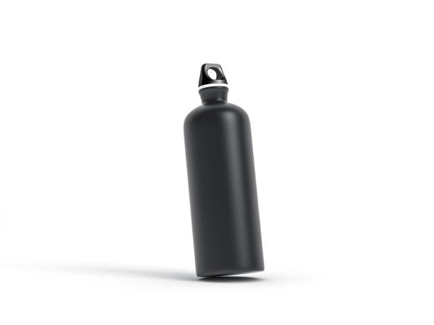 istock Black metal water Bottle Mockup isolated on white background 1199895707
