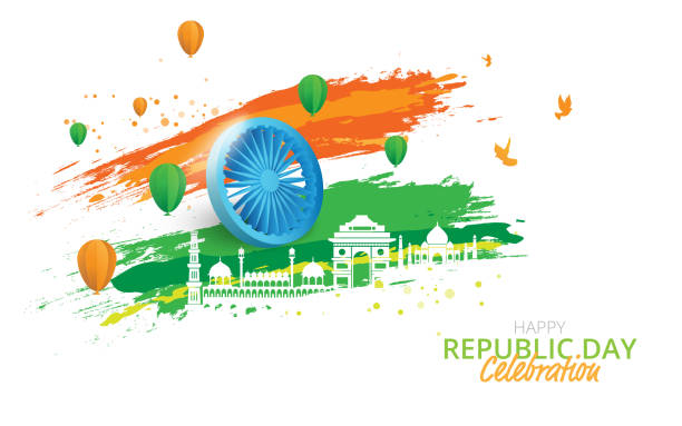 Happy Republic Day Celebration Greeting Background Happy Republic Day Celebration Greeting Background Template Vector Illustration republic day stock illustrations