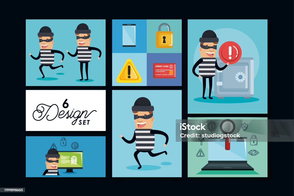 Frame About Security Security System Frames Set Vector Design Stock Illustration - Download ...