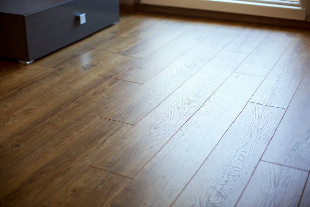 pavimento in laminato - wood laminate flooring foto e immagini stock