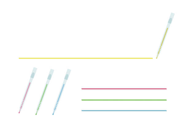 istock A set of a highlighter. (4 colors) A line is drawn at the important place. 1199900515