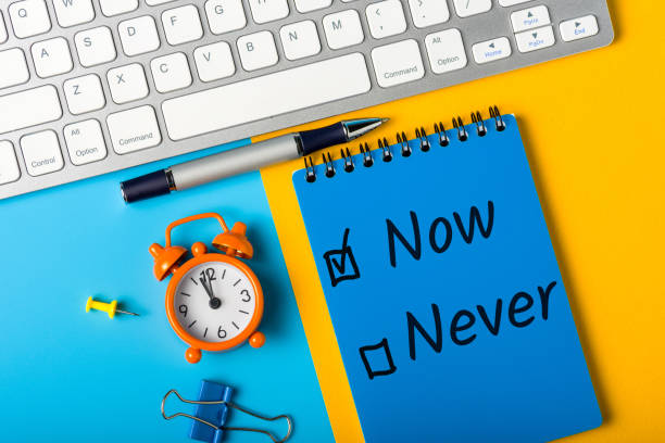 istock Fighting procrastination concept - check-box with call to act Now or never, Do it now 1199905304