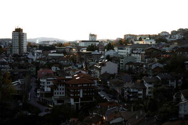 istock High Angle Shot Of Townscape Against Clear Sky 1199906600