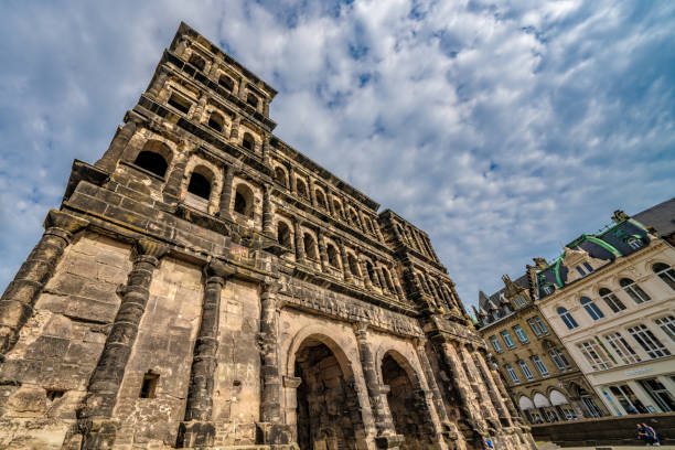 This is Porta Nigra an historic city gate built in the 2nd century by the Roman empire on September 22, 2019 in Trier