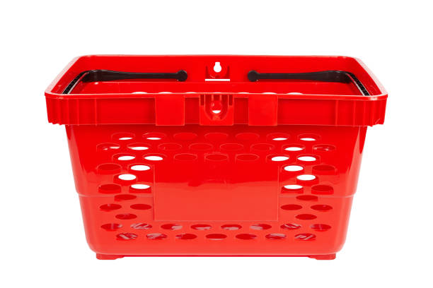 istock Close up of empty red shopping basket 1199910921