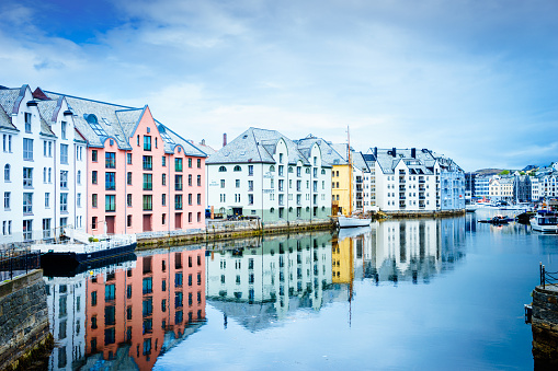 Waterfront of Alesund town, Norway