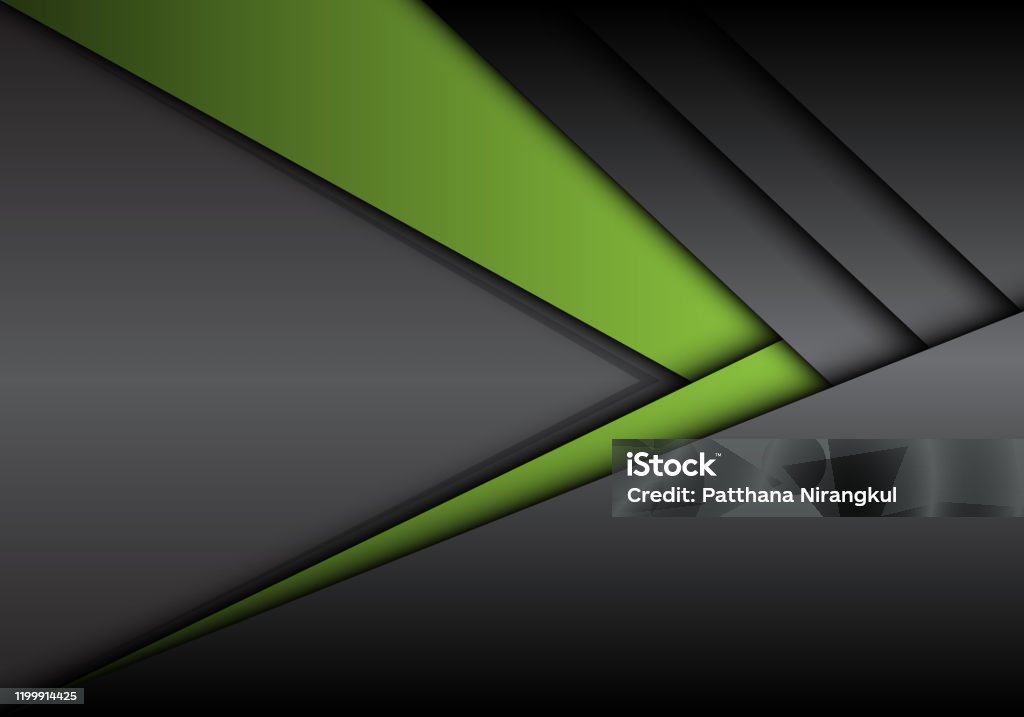 Abstract Green Grey Metallic Arrow Direction With Blank Space.
