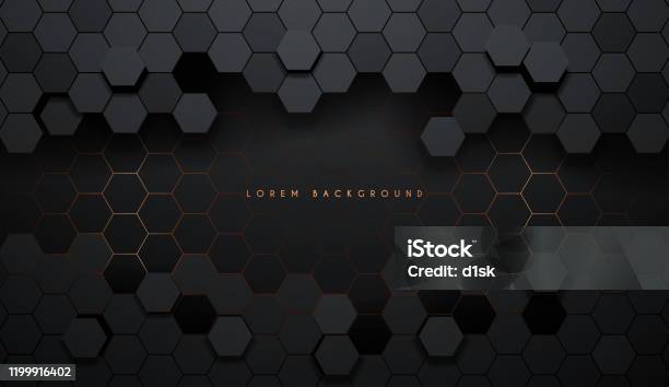 Hexagonal Abstract Metal Background With Light Stock Illustration - Download Image Now - Backgrounds, Hexagon, Pattern