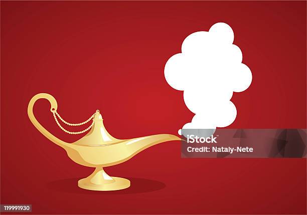 Волшебная Лампа — стоковая векторная графика и другие изображения на тему Волшебная лампа - Волшебная лампа, Джинн, Дым