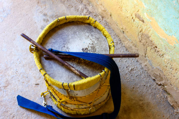 Rustic handmade drums used in carnival and other cultural manifestations typical of Brazilian folklore