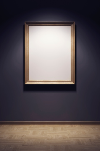 blank frame in the gallery, 3d rendering