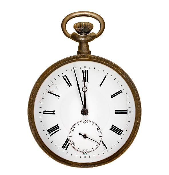 Old pocket watch Old and rusty pocket clock. Clipping path color image roman numeral rusty time stock pictures, royalty-free photos & images