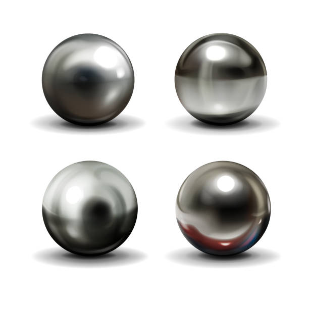 흰색 표면에 강철 공 현실적인 벡터 - ball bearing stock illustrations