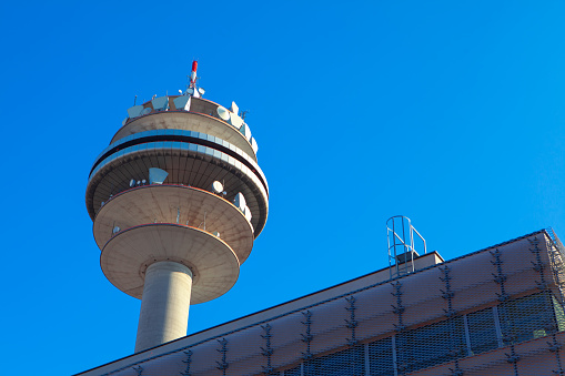 telecommunication tower with sputnik antennas