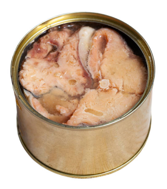 istock Tin can with preserved humpback salmon 1199928262
