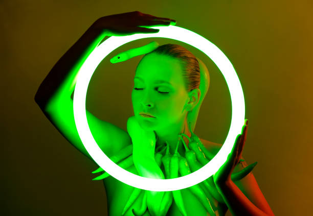istock Beauty With A White Snake 1199931537