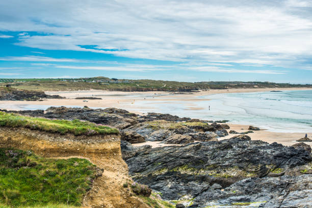 годреви-хед в заливе сент-айвс - godrevy lighthouse фотографии стоковые фото и изображения