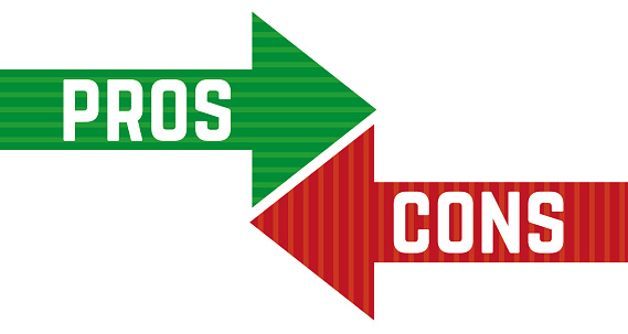 Red and green arrows for pros and cons