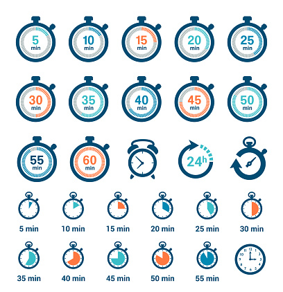 Vector illustration of the stopwatches icons collection