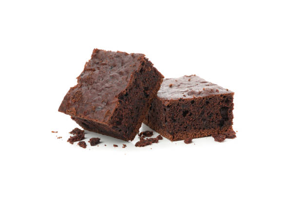 istock Delicious chocolate cake slices isolated on white background 1199940293