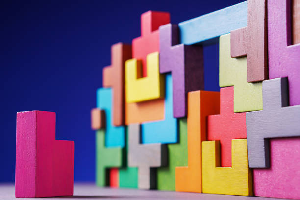 istock Geometric shapes on blue background. 1199942624