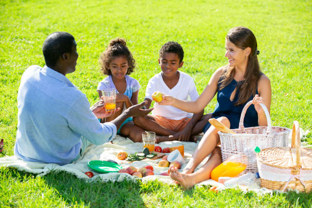 istock Family enjoying picnic 1199942947