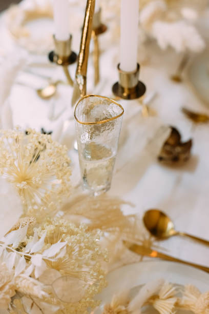 istock tableware beige background cutlery candlestick restaurant luxury 1199943260