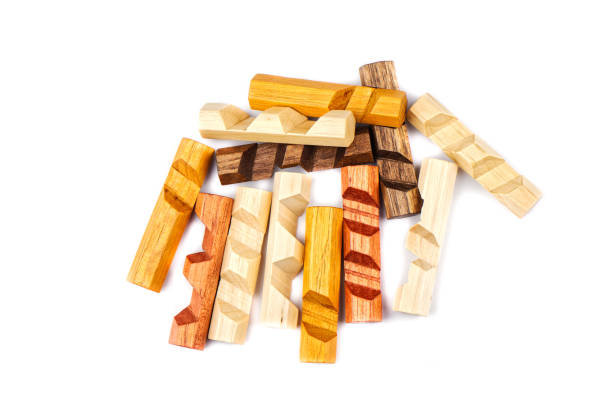 istock Disassembled puzzle hexagon spike isolated on a white background. 1199949612