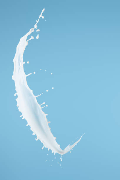 istock fresh white milk splash isolated on blue 1199951248