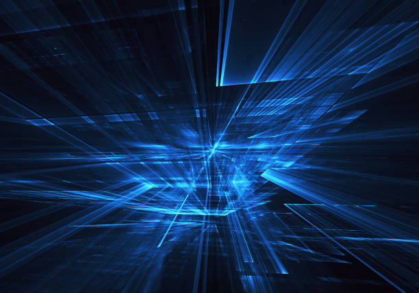 istock Fractal background for use in creativity and design projects. Technological fractal. Abstract 3D illustration 1199953856