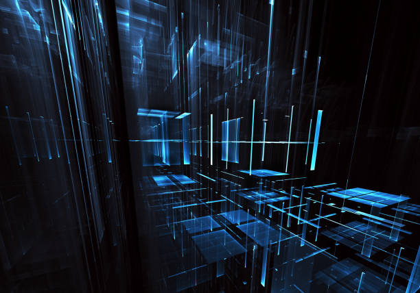 istock Fractal background for use in creativity and design projects. Technological fractal. Abstract 3D illustration 1199953859