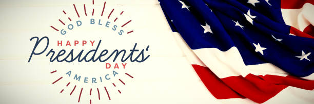 istock Composite image of god bless america. happy presidents day. vector typography 1199955256