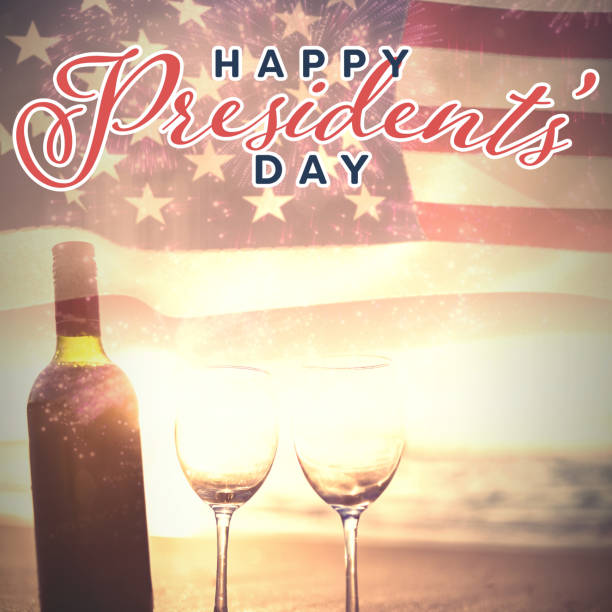 Composite image of happy presidents day. vector typography