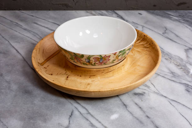 istock Wormy wood nut bowl and serving bowl 1199956505