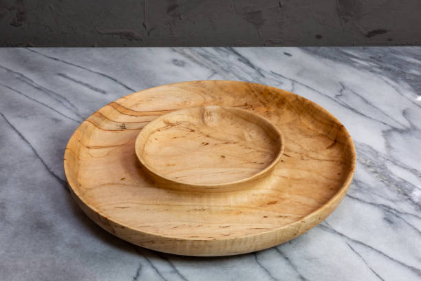 istock Wormy wood nut bowl and serving bowl 1199956875