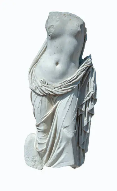 Aphrodite statue on white background