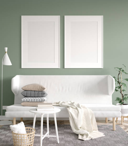 istock Poster mock up in modern home interior background 1199960250