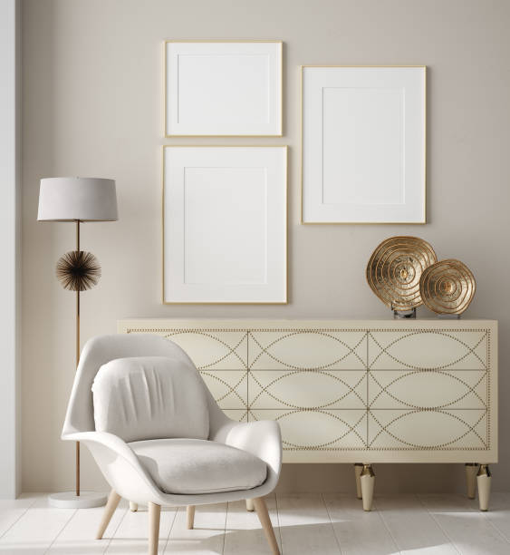 istock Poster mock up in modern home interior background 1199960256